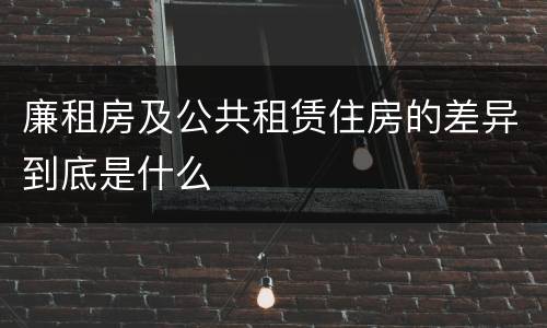 廉租房及公共租赁住房的差异到底是什么