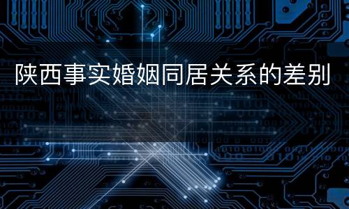 陕西事实婚姻同居关系的差别