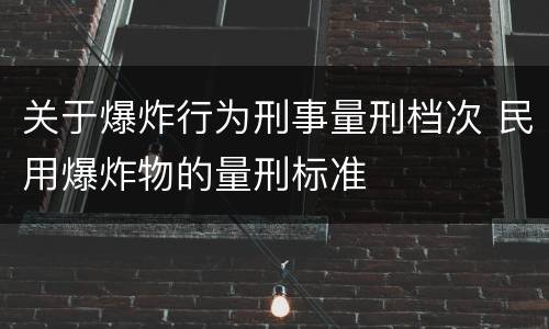 关于爆炸行为刑事量刑档次 民用爆炸物的量刑标准