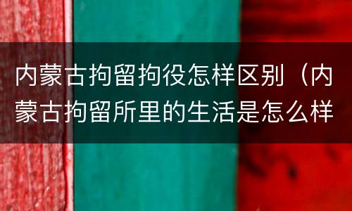 内蒙古拘留拘役怎样区别（内蒙古拘留所里的生活是怎么样的）