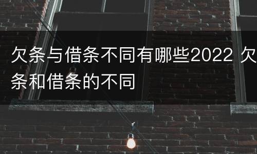 欠条与借条不同有哪些2022 欠条和借条的不同