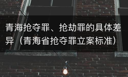 青海抢夺罪、抢劫罪的具体差异（青海省抢夺罪立案标准）