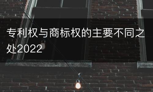 专利权与商标权的主要不同之处2022