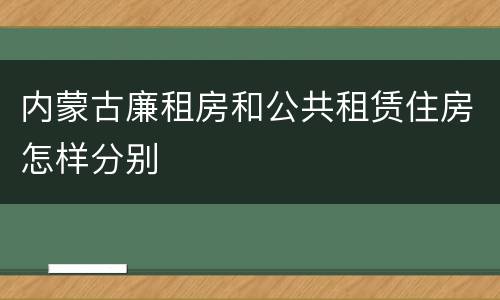 内蒙古廉租房和公共租赁住房怎样分别