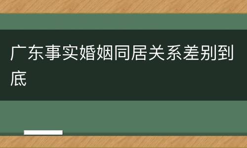 广东事实婚姻同居关系差别到底