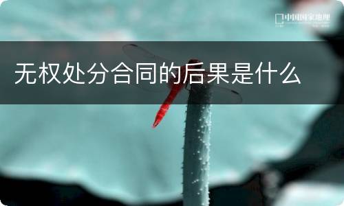 无权处分合同的后果是什么