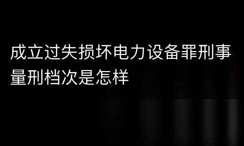 成立过失损坏电力设备罪刑事量刑档次是怎样