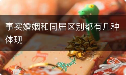 事实婚姻和同居区别都有几种体现