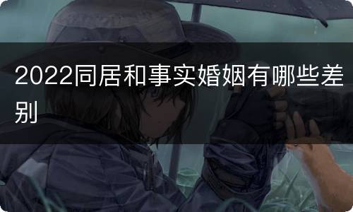 2022同居和事实婚姻有哪些差别