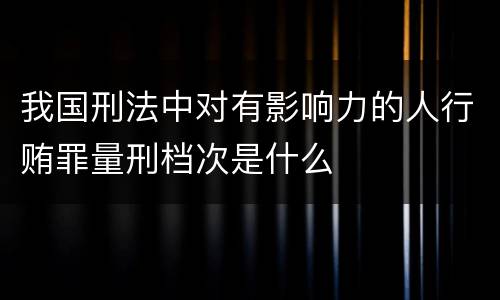 我国刑法中对有影响力的人行贿罪量刑档次是什么