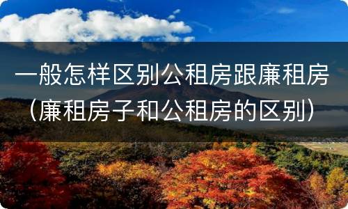 一般怎样区别公租房跟廉租房（廉租房子和公租房的区别）