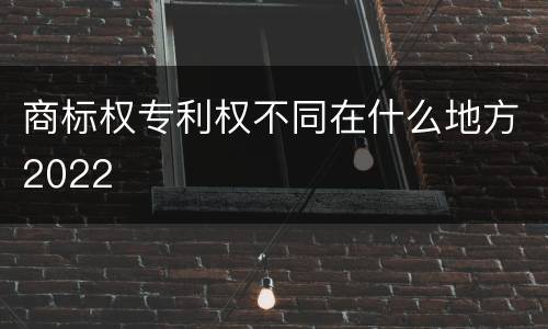 商标权专利权不同在什么地方2022