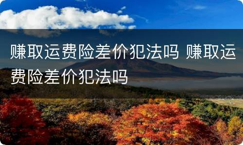 赚取运费险差价犯法吗 赚取运费险差价犯法吗