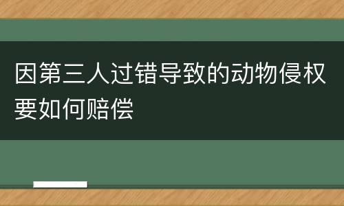 因第三人过错导致的动物侵权要如何赔偿