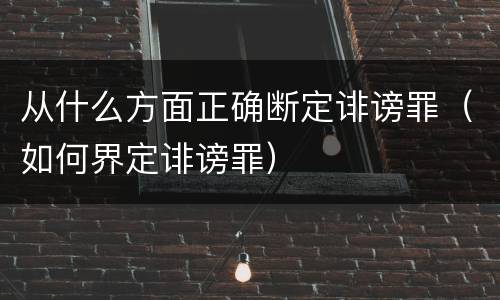 从什么方面正确断定诽谤罪（如何界定诽谤罪）