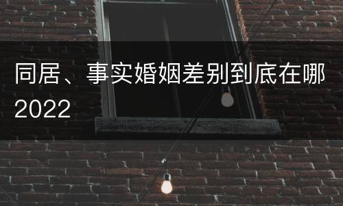 同居、事实婚姻差别到底在哪2022