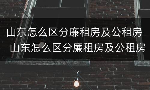 山东怎么区分廉租房及公租房 山东怎么区分廉租房及公租房的区别