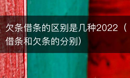 欠条借条的区别是几种2022（借条和欠条的分别）