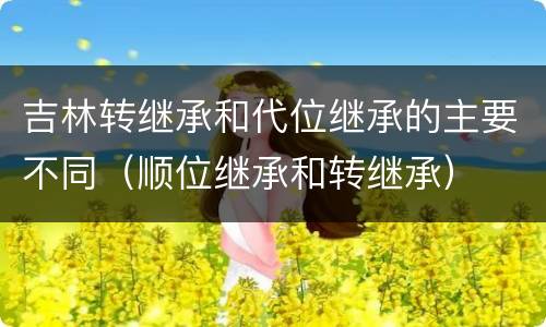 吉林转继承和代位继承的主要不同（顺位继承和转继承）