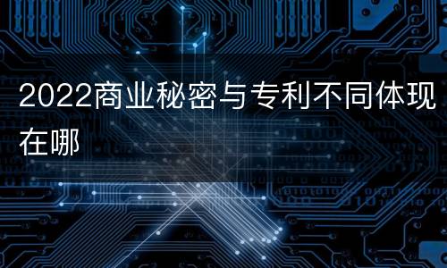 2022商业秘密与专利不同体现在哪