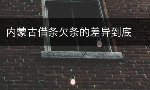 内蒙古借条欠条的差异到底