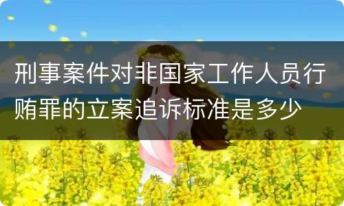 刑事案件对非国家工作人员行贿罪的立案追诉标准是多少