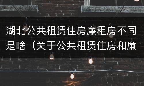 湖北公共租赁住房廉租房不同是啥（关于公共租赁住房和廉租房并轨运行的通知）
