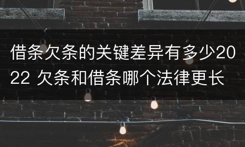 借条欠条的关键差异有多少2022 欠条和借条哪个法律更长