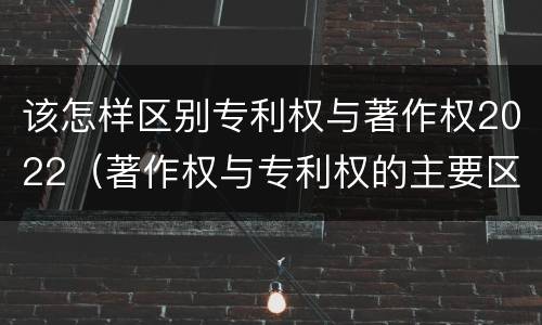 该怎样区别专利权与著作权2022（著作权与专利权的主要区别）