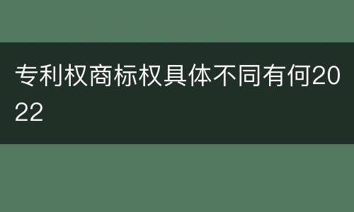 专利权商标权具体不同有何2022