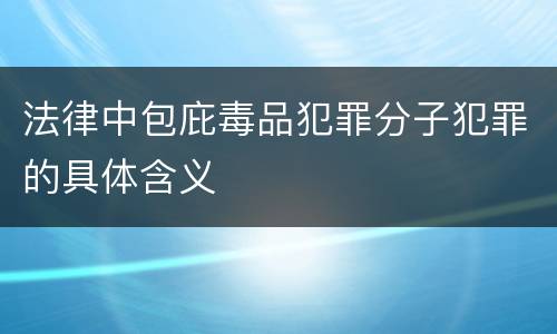 法律中包庇毒品犯罪分子犯罪的具体含义