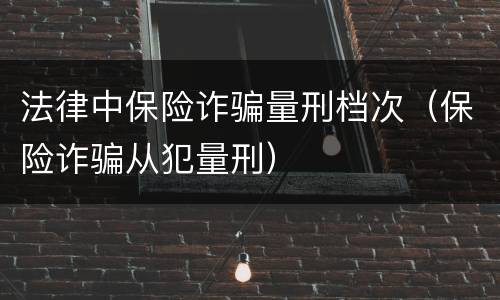 法律中保险诈骗量刑档次（保险诈骗从犯量刑）