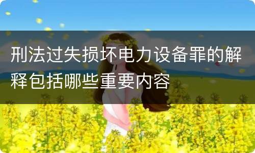 刑法过失损坏电力设备罪的解释包括哪些重要内容
