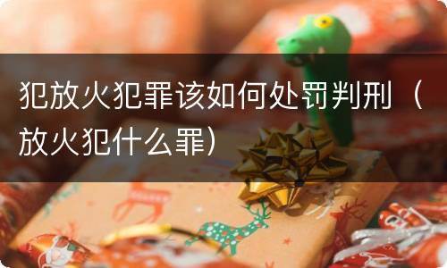 犯放火犯罪该如何处罚判刑（放火犯什么罪）