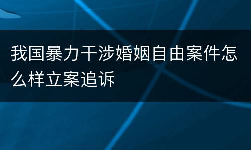我国暴力干涉婚姻自由案件怎么样立案追诉