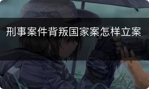 刑事案件背叛国家案怎样立案