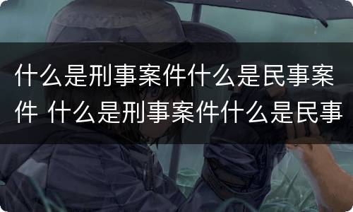 什么是刑事案件什么是民事案件 什么是刑事案件什么是民事案件呢