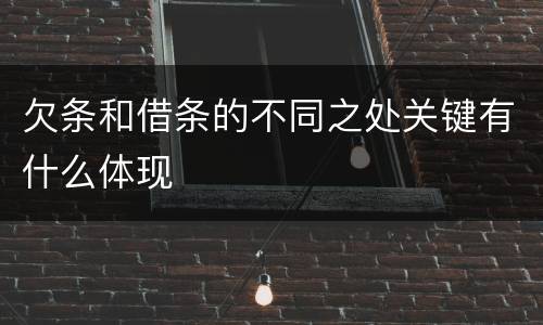 欠条和借条的不同之处关键有什么体现