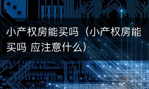 小产权房能买吗（小产权房能买吗 应注意什么）