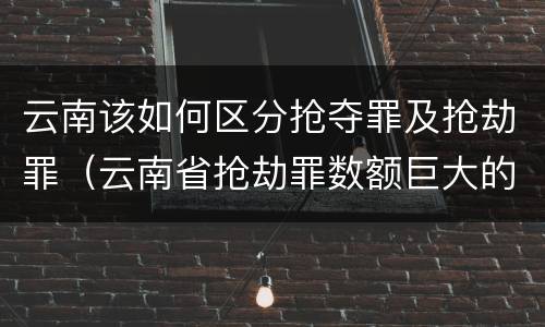 云南该如何区分抢夺罪及抢劫罪（云南省抢劫罪数额巨大的标准）
