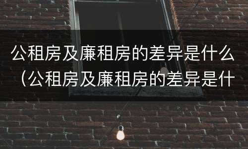 公租房及廉租房的差异是什么（公租房及廉租房的差异是什么意思）