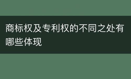 商标权及专利权的不同之处有哪些体现