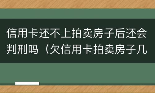 信用卡还不上拍卖房子后还会判刑吗（欠信用卡拍卖房子几率大吗）