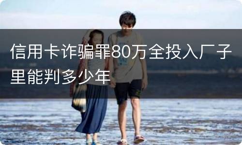 信用卡诈骗罪80万全投入厂子里能判多少年