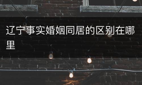 辽宁事实婚姻同居的区别在哪里