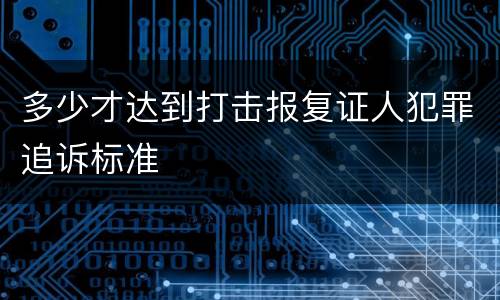 多少才达到打击报复证人犯罪追诉标准