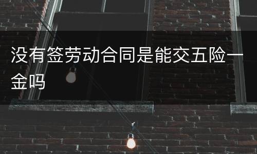 没有签劳动合同是能交五险一金吗