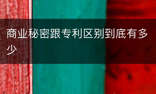 商业秘密跟专利区别到底有多少