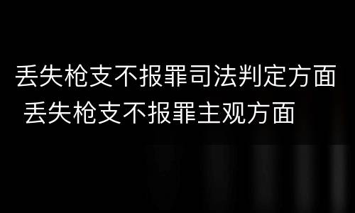 丢失枪支不报罪司法判定方面 丢失枪支不报罪主观方面
