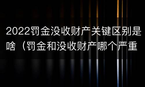 2022罚金没收财产关键区别是啥（罚金和没收财产哪个严重）
